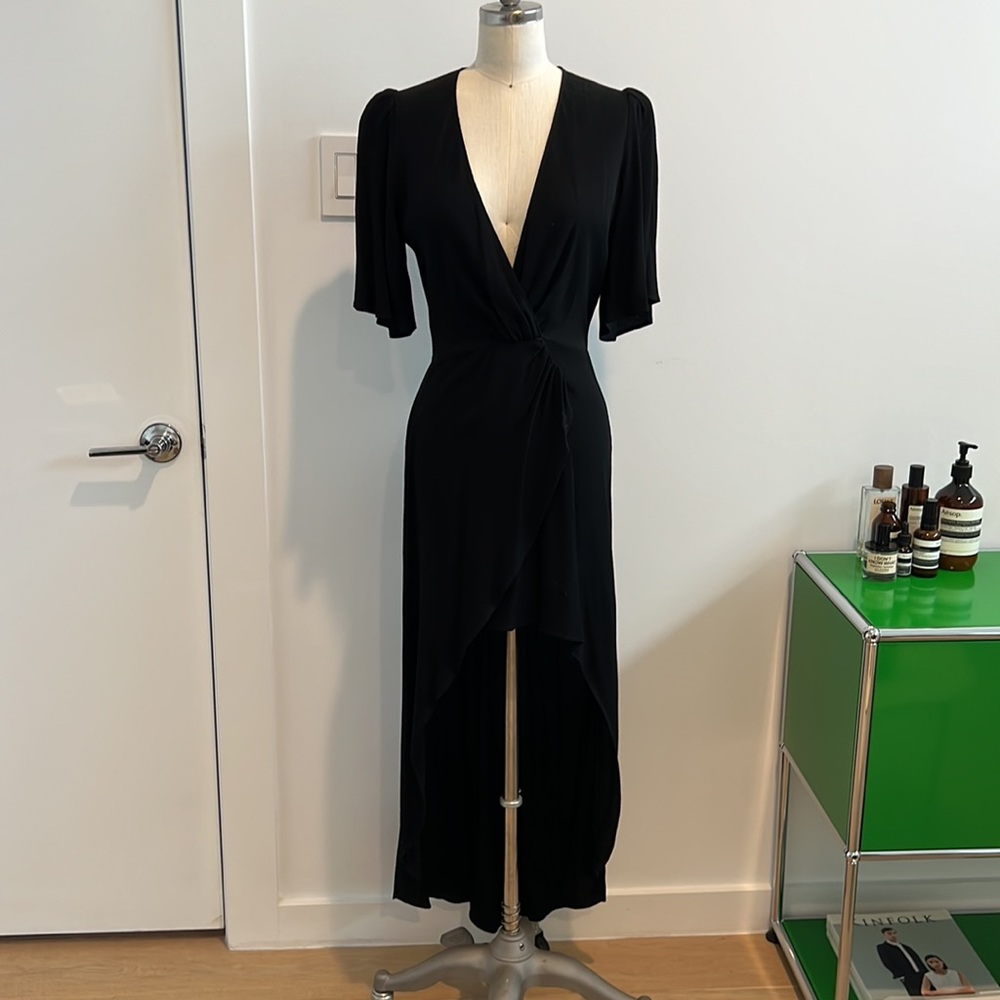Reformation plunge neck slit dress